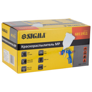 Фарборозпилювач MP Ø1.5мм 175л/хв 3.5бар в/б 600мл (пласт) SIGMA (6811911) №7