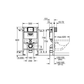 Инсталляция для унитаза высотой 0.82 м Grohe Rapid SL 38948000 №2