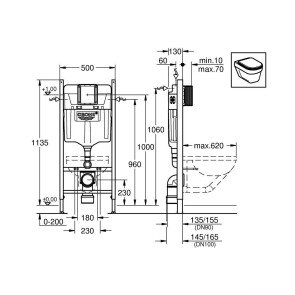 Інсталяція для унітазу Grohe Rapid SL 38840000 №2